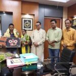 Shubham Sahu Jajpur Matric Topper 2026 honored with his mother by MP Dr. Rabindra Narayan Behera and Collector Ambar Kumar Kar